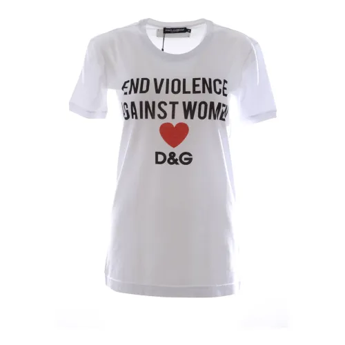 Dolce & Gabbana , Support Women`s Rights T-shirt ,White female, Sizes: