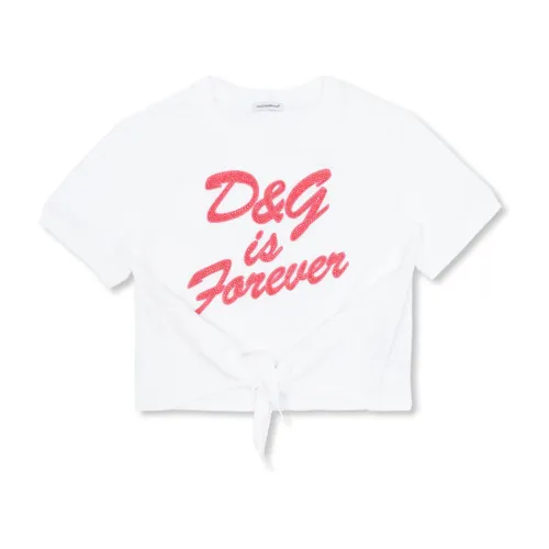 Dolce & Gabbana , T-shirt with logo ,White female, Sizes: