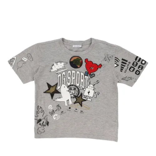 Dolce & Gabbana , T-Shirts ,Gray male, Sizes: