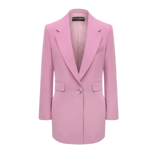 Dolce & Gabbana , Technical Twill Blazer ,Pink female, Sizes: