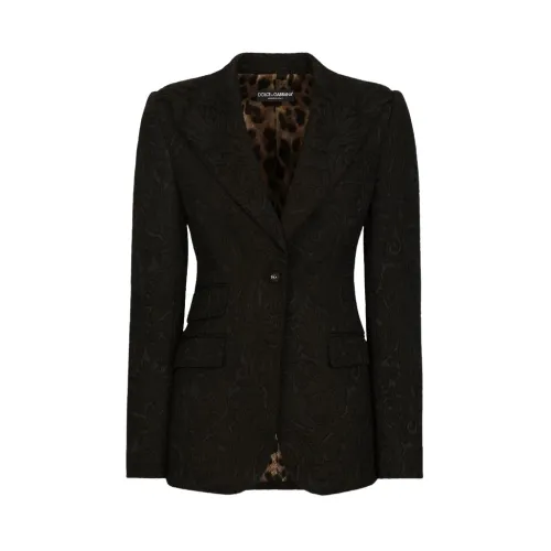 Dolce & Gabbana , Timeless Black Brocade Effect Blazer ,Black female, Sizes: