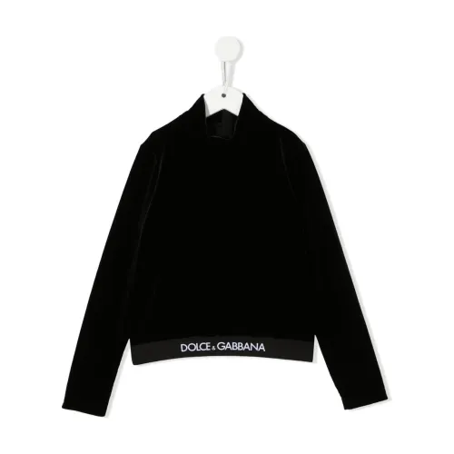 Dolce & Gabbana , Training Shirt, Stylish N0000 Lupetto M/Lunghe Design ,Black unisex, Sizes: