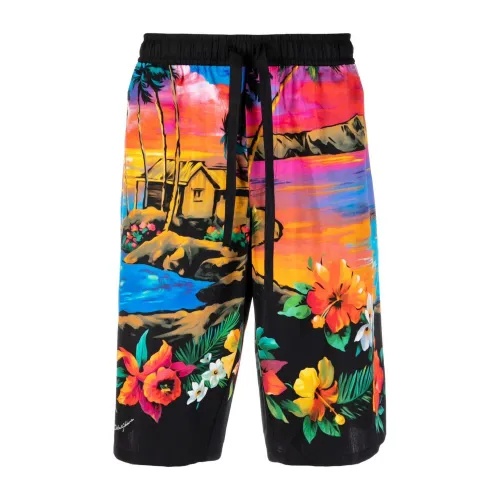 Dolce & Gabbana , Tropical Print Bermuda Shorts ,Multicolor male, Sizes: