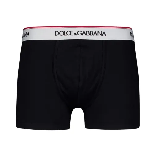 Dolce & Gabbana , Two-Pack Cotton Jersey Boxers Set ,Black male, Sizes: