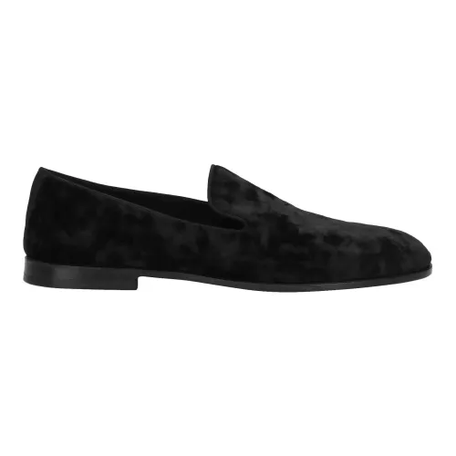 Dolce & Gabbana , Velvet Loafers Black Made in Italy ,Black male, Sizes: