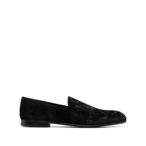 Dolce & Gabbana , Velvet Loafers for Men ,Black male, Sizes: