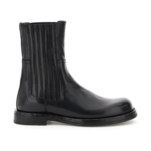 Dolce & Gabbana , Vintage Black Leather Chelsea Boots ,Black male, Sizes: