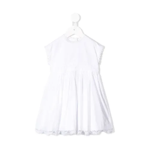 Dolce & Gabbana , White A-line Midi Dress for Girls ,White female, Sizes: