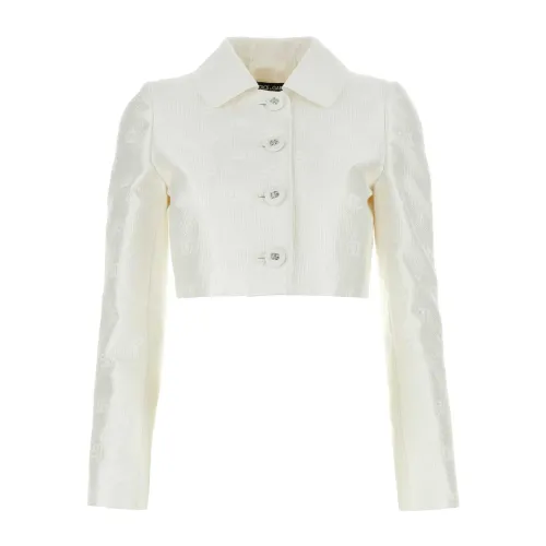 Dolce & Gabbana , White Jacquard Blazer - Stylish and Elegant ,White female, Sizes: