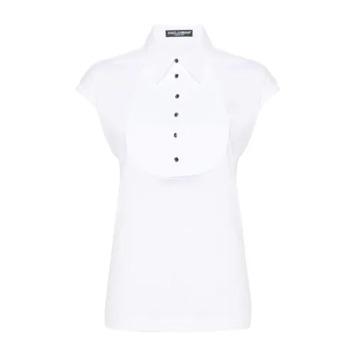 Dolce & Gabbana , White Jersey Top with Diamond Pattern ,White female, Sizes: