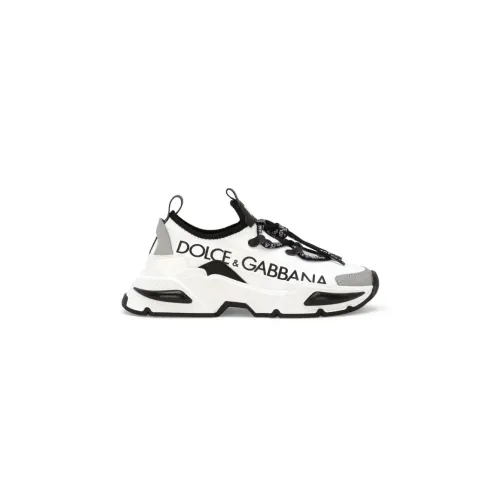 Dolce & Gabbana , White Kids Sneakers with Tubular Laces ,White male, Sizes: