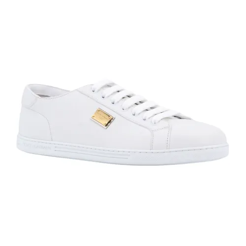 Dolce & Gabbana , White Leather Sneakers Aw23 ,White male, Sizes: