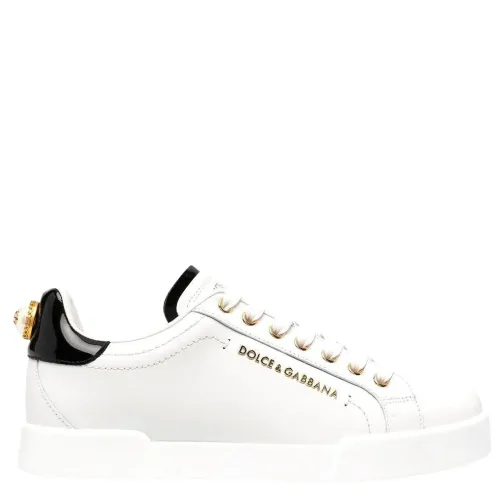 Dolce & Gabbana , White Logo-Embellished Low-Top Sneakers ,White female, Sizes: