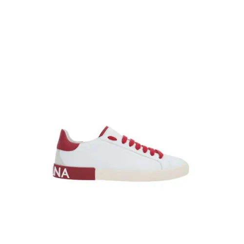 Dolce & Gabbana , White Low-Top Sneakers with Ice Detail ,White male, Sizes: