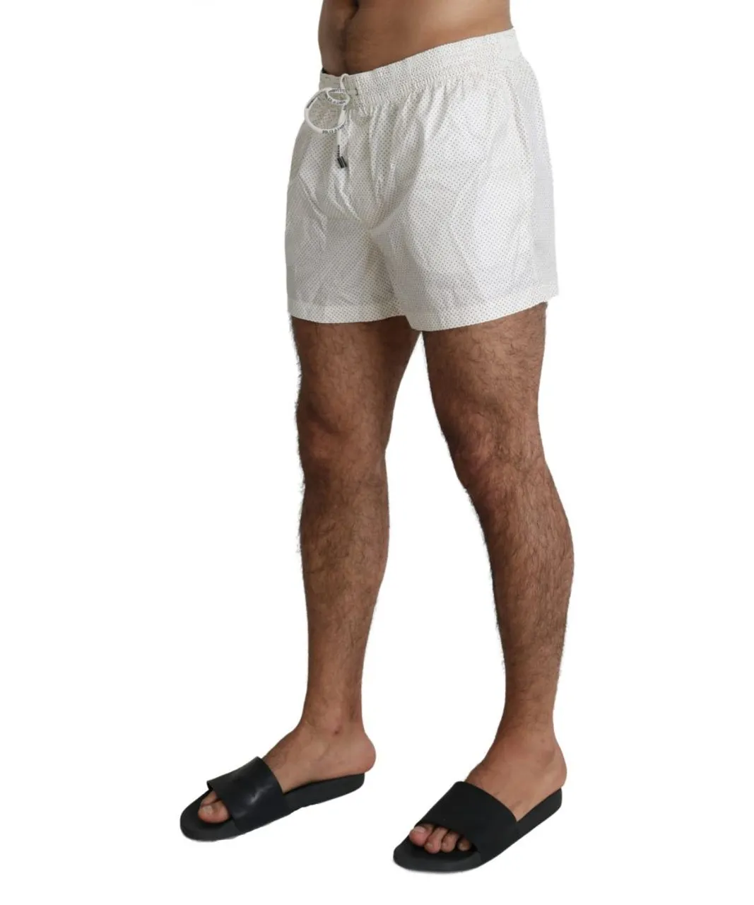 Dolce & Gabbana White Polka Beachwear Shorts Mens Swimshorts