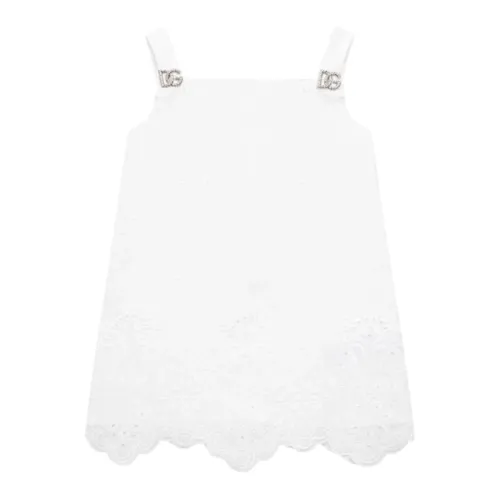 Dolce & Gabbana , White Ruffled Square Neck Dress ,White female, Sizes: