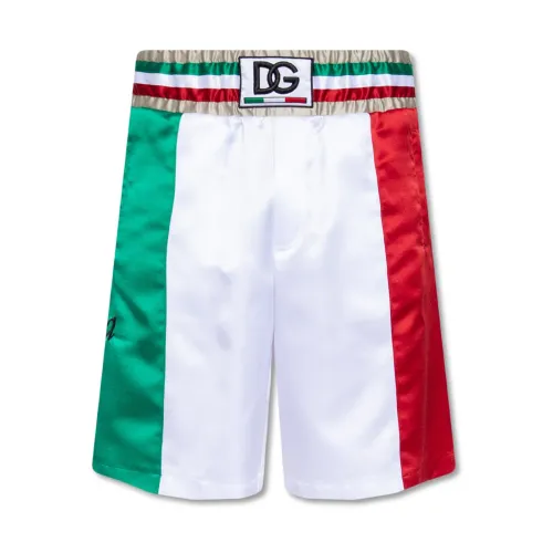 Dolce & Gabbana , White Satin Shorts for Men ,White male, Sizes: