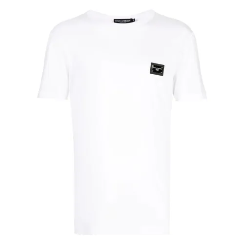 Dolce & Gabbana , White T-shirts and Polos ,White male, Sizes: