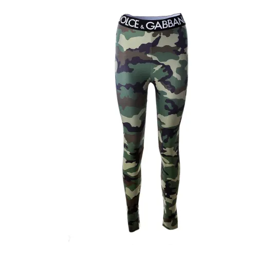 Dolce & Gabbana , Women Camouflage Leggings ,Green female, Sizes: