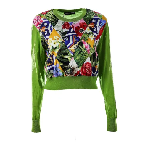 Dolce & Gabbana , Women Flowers Patch Jumper ,Multicolor female, Sizes: