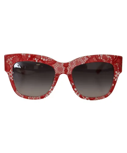 Dolce & Gabbana Womens 100% Authentic DG4231F Lace Insert Acetate Sunglasses - Red - One