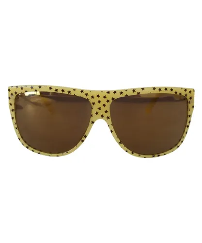 Dolce & Gabbana Womens Acetate Square Shades Sunglasses with Stars Pattern - Yellow - One