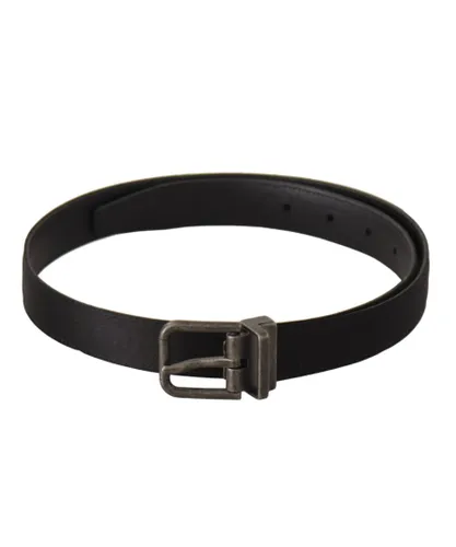 Dolce & Gabbana WoMens Black Calfskin Leather Vintage Metal Buckle Belt