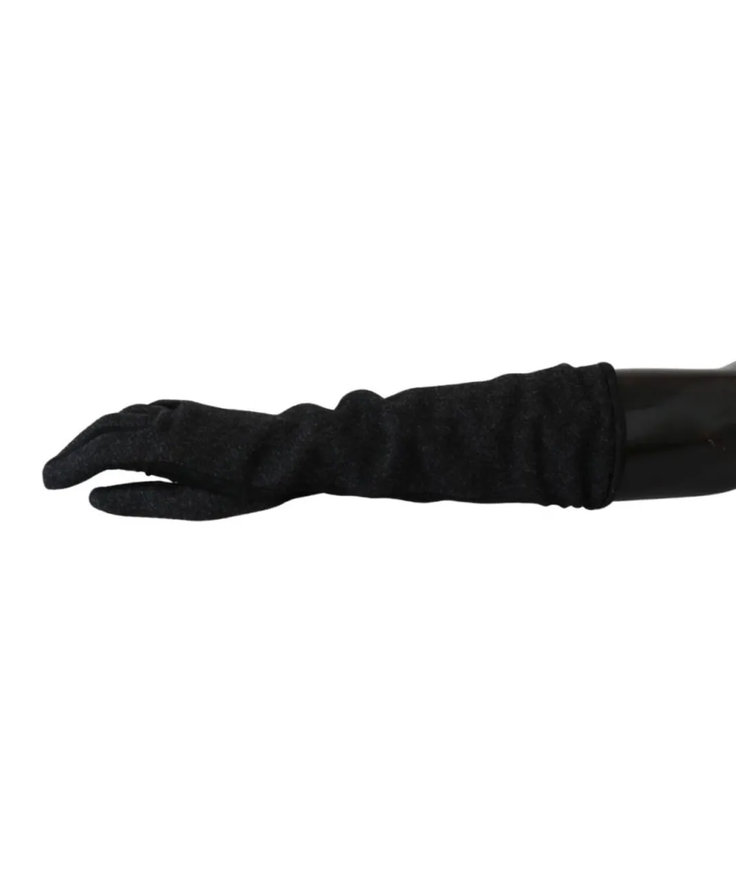 Dolce & Gabbana Womens Black Gray Mid Arm Length Mittens Wool Gloves - Multicolour