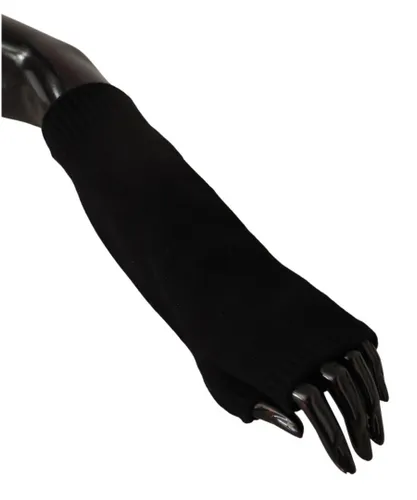 Dolce & Gabbana WoMens Black Knitted Fingerless Elbow Length Gloves Cashmere