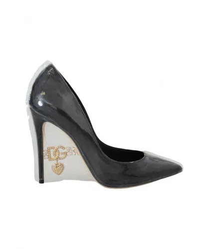 Dolce & Gabbana WoMens Black Leather Heels Pumps Plastic Wrapped Shoes