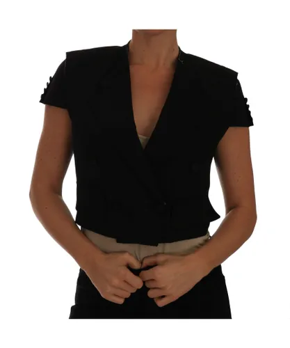 Dolce & Gabbana Womens Black Short Croped Blazer Jacket Virgin Wool