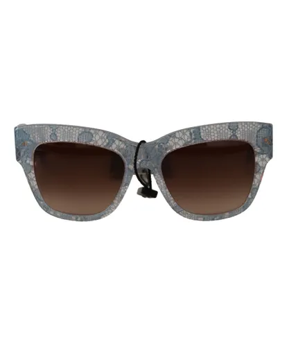 Dolce & Gabbana WoMens Blue Lace Acetate Rectangle Shades Sunglasses - One