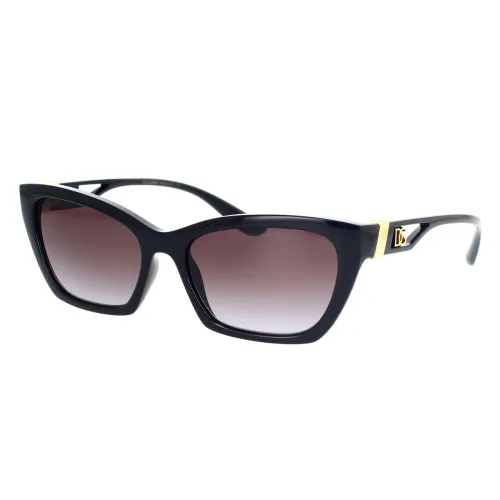 Dolce & Gabbana , Womens Cat-Eye Sunglasses with Iconic Logo ,Black female, Sizes: