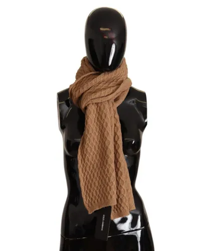 Dolce & Gabbana WoMens Dark Brown Wrap Shawl Knitted Camel Scarf - One