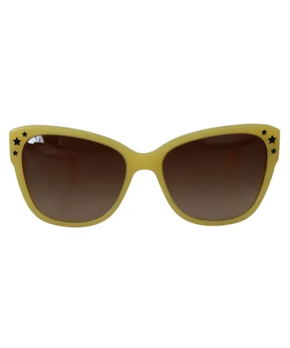 Dolce & Gabbana Womens Embellished Acetate Sunglasses - Yellow - One