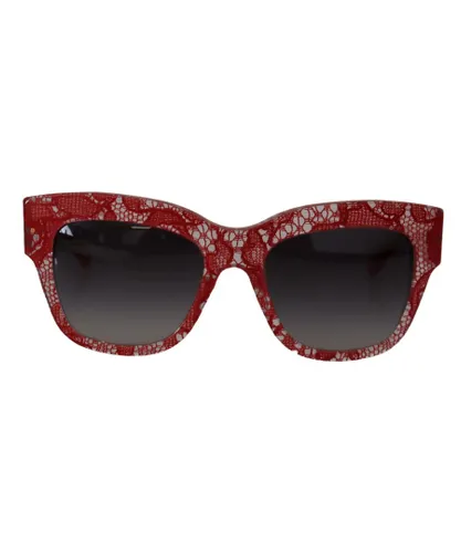 Dolce & Gabbana Womens Gorgeous Italian Crafted Rectangle Sunglasses - Red - One