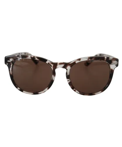 Dolce & Gabbana Womens Havana Frame Round Lens Sunglasses - Brown - One