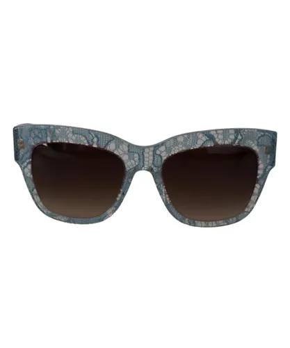 Dolce & Gabbana Womens Lace Acetate Crystal Butterfly Sunglasses - Blue - One