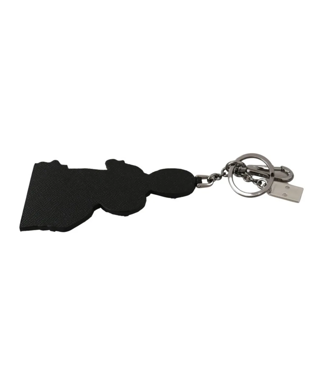 Dolce & Gabbana WoMens Leather Dominico Stefano #DGFAMILY Logo Badge Keychain - Black - One Size
