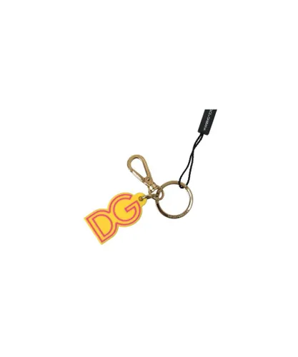 Dolce & Gabbana Womens Logo engraved yellow rubber keyring - One Size