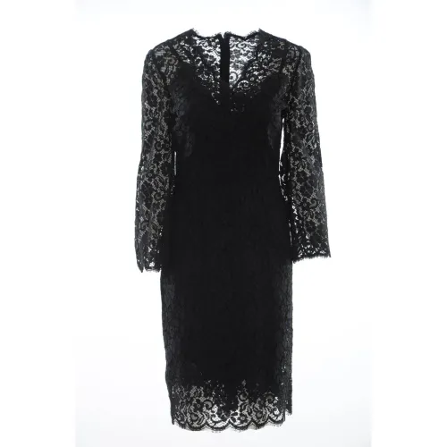 Dolce & Gabbana , Women`s Mid-length Dress ,Black female, Sizes: