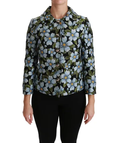 Dolce & Gabbana Womens Multicolor Floral Blazer Coat Jacket - Multicolour Nylon