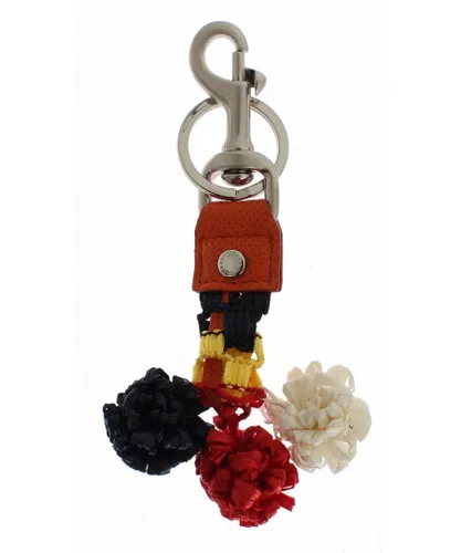 Dolce & Gabbana WoMens Multicolor Raffia Leather Clasp Finder Chain Keyring - Multicolour - One Size