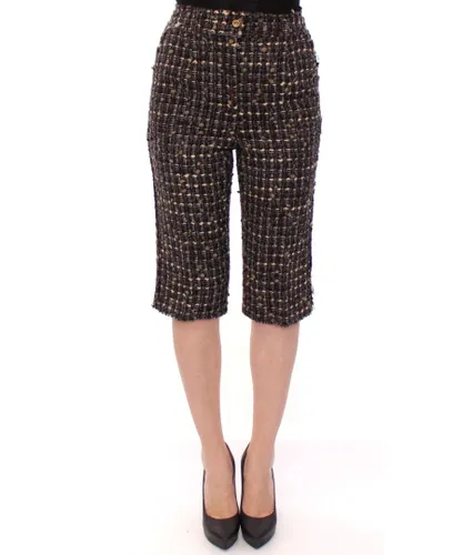 Dolce & Gabbana Womens Multicolor Wool Shorts Pants - Grey Alpaca Wool