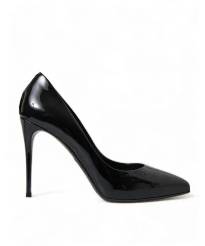 Dolce & Gabbana Womens Patent Leather Stiletto Pumps - Black