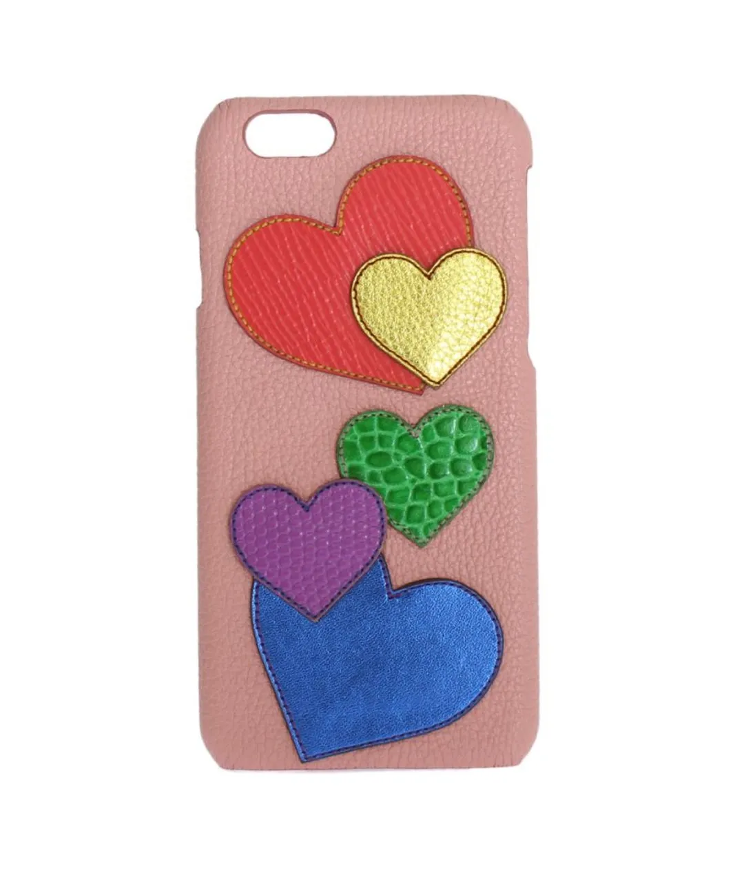 Dolce & Gabbana Womens Pink Leather Heart Phone Cover - Multicolour - One Size