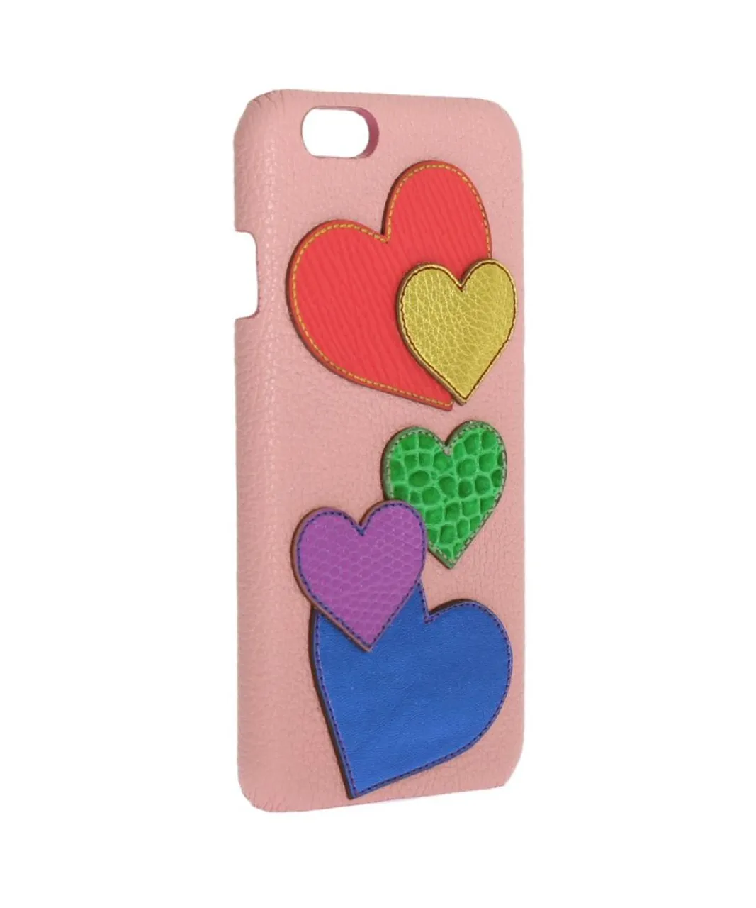 Dolce & Gabbana Womens Pink Leather Heart Phone Cover - Multicolour - One Size