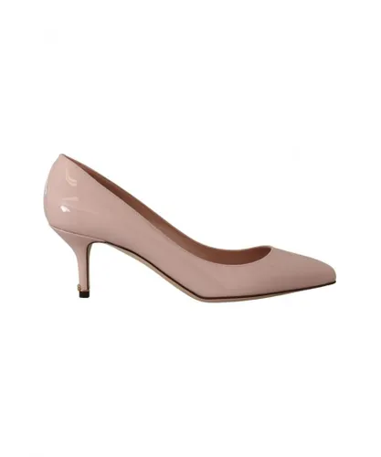 Dolce & Gabbana WoMens Pink Patent Leather Kitten Heels Pumps Shoes