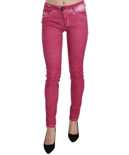 Dolce & Gabbana WoMens Pink Velvet Mid Waist Skinny Jeans
