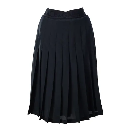 Dolce & Gabbana , Womens Pleated Long Skirt ,Black female, Sizes: